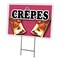 Signmission Crepes Yard Sign & Stake outdoor plastic coroplast window, C-1824 Crepes C-1824 Crepes - alternate 1